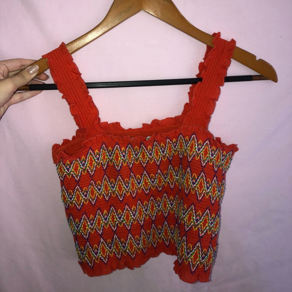Red detailed tank top